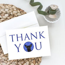 Load image into Gallery viewer, Schnauzer Black #2 Thank You Greeting Cards -  Blank Note Cards – 8-Pack of Artist-Designed Cards with Envelopes