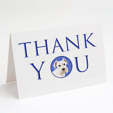 Load image into Gallery viewer, Schnauzer White #1 Thank You Greeting Cards -  Blank Note Cards – 8-Pack of Artist-Designed Cards with Envelopes
