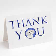 Load image into Gallery viewer, Shih-Tzu Silver and White #1 Thank You Greeting Cards -  Blank Note Cards – 8-Pack of Artist-Designed Cards with Envelopes