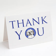 Load image into Gallery viewer, Shih-Tzu Silver Gold and White #1 Thank You Greeting Cards -  Blank Note Cards – 8-Pack of Artist-Designed Cards with Envelopes