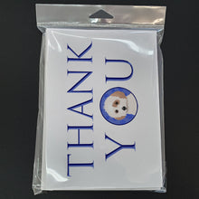 Load image into Gallery viewer, Shih-Tzu White and Red Thank You Greeting Cards -  Blank Note Cards – 8-Pack of Artist-Designed Cards with Envelopes