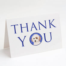 Load image into Gallery viewer, Shih-Tzu White and Red Thank You Greeting Cards -  Blank Note Cards – 8-Pack of Artist-Designed Cards with Envelopes