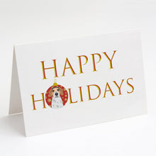 Load image into Gallery viewer, Beagle Tricolor #2 Happy Holidays Greeting Cards -  Blank Note Cards – 8-Pack of Artist-Designed Cards with Envelopes