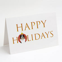Load image into Gallery viewer, Bernese Mountain Dog #2 Happy Holidays Greeting Cards -  Blank Note Cards – 8-Pack of Artist-Designed Cards with Envelopes