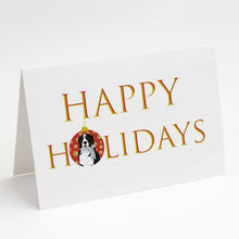 Load image into Gallery viewer, Bernese Mountain Dog #3 Happy Holidays Greeting Cards -  Blank Note Cards – 8-Pack of Artist-Designed Cards with Envelopes