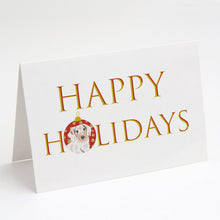 Load image into Gallery viewer, Chihuahua Dapple #2 Happy Holidays Greeting Cards -  Blank Note Cards – 8-Pack of Artist-Designed Cards with Envelopes
