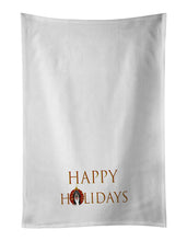 Load image into Gallery viewer, Doodle Black Tricolor #1 Happy Holidays White Kitchen Towel Set of 2