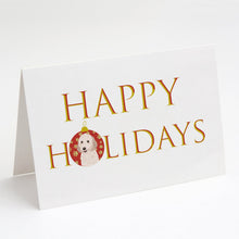 Load image into Gallery viewer, Doodle Cream #1 Happy Holidays Greeting Cards -  Blank Note Cards – 8-Pack of Artist-Designed Cards with Envelopes
