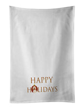 Load image into Gallery viewer, Doodle Red #2 Happy Holidays White Kitchen Towel Set of 2