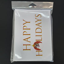 Load image into Gallery viewer, English Bulldog Tricolor #1 Happy Holidays Greeting Cards -  Blank Note Cards – 8-Pack of Artist-Designed Cards with Envelopes