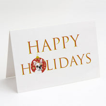 Load image into Gallery viewer, French Bulldog White #1 Happy Holidays Greeting Cards -  Blank Note Cards – 8-Pack of Artist-Designed Cards with Envelopes