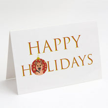 Load image into Gallery viewer, German Shepherd Black and Tan #1 Happy Holidays Greeting Cards -  Blank Note Cards – 8-Pack of Artist-Designed Cards with Envelopes