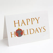 Load image into Gallery viewer, Labrador Retriever Gray Puppy Happy Holidays Greeting Cards -  Blank Note Cards – 8-Pack of Artist-Designed Cards with Envelopes