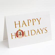 Load image into Gallery viewer, Labrador Retriever Yellow #2 Happy Holidays Greeting Cards -  Blank Note Cards – 8-Pack of Artist-Designed Cards with Envelopes