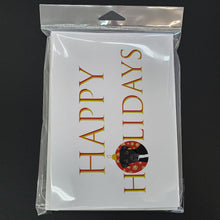 Load image into Gallery viewer, Pit Bull Black #1 Happy Holidays Greeting Cards -  Blank Note Cards – 8-Pack of Artist-Designed Cards with Envelopes
