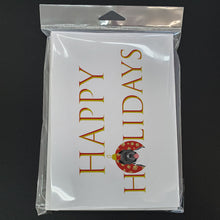 Load image into Gallery viewer, Pit Bull Blue #7 Happy Holidays Greeting Cards -  Blank Note Cards – 8-Pack of Artist-Designed Cards with Envelopes