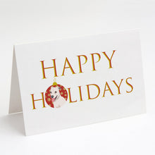 Load image into Gallery viewer, Pit Bull Puppy Happy Holidays Greeting Cards -  Blank Note Cards – 8-Pack of Artist-Designed Cards with Envelopes