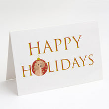 Load image into Gallery viewer, Poodle Toy Apricot #1 Happy Holidays Greeting Cards -  Blank Note Cards – 8-Pack of Artist-Designed Cards with Envelopes