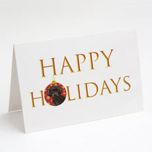 Load image into Gallery viewer, Poodle Toy Brown Happy Holidays Greeting Cards -  Blank Note Cards – 8-Pack of Artist-Designed Cards with Envelopes