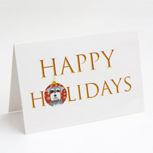 Load image into Gallery viewer, Schnauzer Salt and Pepper #1 Happy Holidays Greeting Cards -  Blank Note Cards – 8-Pack of Artist-Designed Cards with Envelopes
