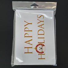 Load image into Gallery viewer, Shih-Tzu Gold #5 Happy Holidays Greeting Cards -  Blank Note Cards – 8-Pack of Artist-Designed Cards with Envelopes