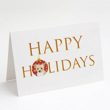 Load image into Gallery viewer, Yorkie Parti Happy Holidays Greeting Cards -  Blank Note Cards – 8-Pack of Artist-Designed Cards with Envelopes