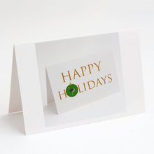 Load image into Gallery viewer, Indian Peacock Peafowl Happy Holidays Christmas Greeting Cards -  Blank Note Cards – 8-Pack of Artist-Designed Cards with Envelopes