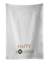 Load image into Gallery viewer, Bolognese - Dog Face Happy Holidays Christmas White Kitchen Towel Set of 2