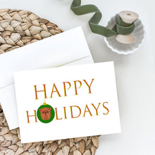 Load image into Gallery viewer, Brussels Griffon Happy Holidays Christmas Greeting Cards -  Blank Note Cards – 8-Pack of Artist-Designed Cards with Envelopes