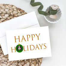 Load image into Gallery viewer, Cavalier King Charles Spaniel Happy Holidays Christmas Greeting Cards -  Blank Note Cards – 8-Pack of Artist-Designed Cards with Envelopes