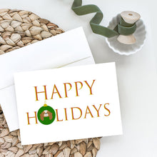 Load image into Gallery viewer, Blenheim Cavalier King Charles Spaniel Happy Holidays Christmas Greeting Cards -  Blank Note Cards – 8-Pack of Artist-Designed Cards with Envelopes