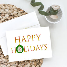 Load image into Gallery viewer, Maltese Happy Holidays Christmas Greeting Cards -  Blank Note Cards – 8-Pack of Artist-Designed Cards with Envelopes