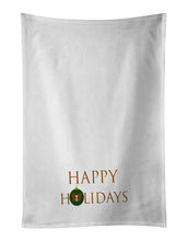 Load image into Gallery viewer, Papillon - Dog Face Happy Holidays Christmas White Kitchen Towel Set of 2