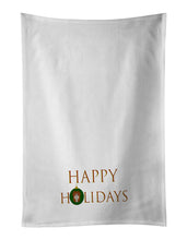 Load image into Gallery viewer, Yorkshire Terrier  - Dog Face Happy Holidays Christmas White Kitchen Towel Set of 2