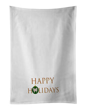 Load image into Gallery viewer, Italian Spitz  Happy Holidays White Kitchen Towel Set of 2