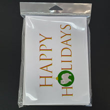 Load image into Gallery viewer, Japanese Spitz Happy Holidays Greeting Cards -  Blank Note Cards – 8-Pack of Artist-Designed Cards with Envelopes