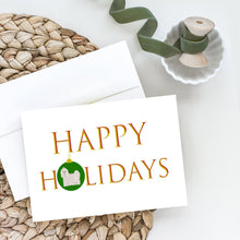 Load image into Gallery viewer, Maltese Happy Holidays Greeting Cards -  Blank Note Cards – 8-Pack of Artist-Designed Cards with Envelopes