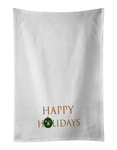 Load image into Gallery viewer, Tibetan Terrier Happy Holidays White Kitchen Towel Set of 2