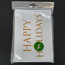 Load image into Gallery viewer, Greyhound Happy Holidays Greeting Cards -  Blank Note Cards – 8-Pack of Artist-Designed Cards with Envelopes