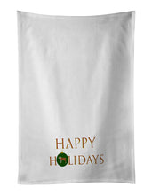 Load image into Gallery viewer, Central Asian Shepherd Dog Happy Holidays White Kitchen Towel Set of 2