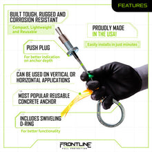 Load image into Gallery viewer, Frontline COB345KSV Reusable 5K Concrete Anchor Bolt with Swiveling D-Ring