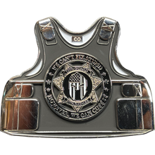 Load image into Gallery viewer, BL16-003 Can't Fix Stupid Old School Prison Guard Vest Correctional Officer CO Corrections Thin Gray Line Challenge Coin