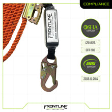 Load image into Gallery viewer, Frontline VLPR3L Premium Vertical Lifeline with Openable Rope Grab and Shock Pack 200'