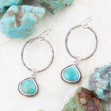 Load image into Gallery viewer, Corinth Blue Turquoise Charms Sterling Silver Earrings