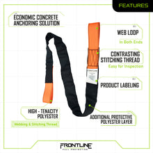 Load image into Gallery viewer, Frontline COSL Concrete Embed Anchor Strap with Looped Ends 4'