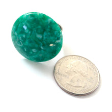 Load image into Gallery viewer, Jade Green Granite Speckled Lucite Silver Cocktail Ring