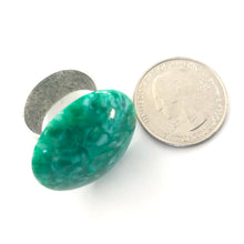 Load image into Gallery viewer, Jade Green Granite Speckled Lucite Silver Cocktail Ring