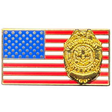 Load image into Gallery viewer, BFP-003 Connecticut State Police Trooper American Flag Pin USA CSP