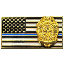 Load image into Gallery viewer, BFP-002 Connecticut State Police Trooper Thin Blue Line Flag Pin CSP