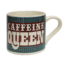 Load image into Gallery viewer, Caffeine Queen Ceramic Mug | Vintage Style | Design on Both Sides | In a Gift Box